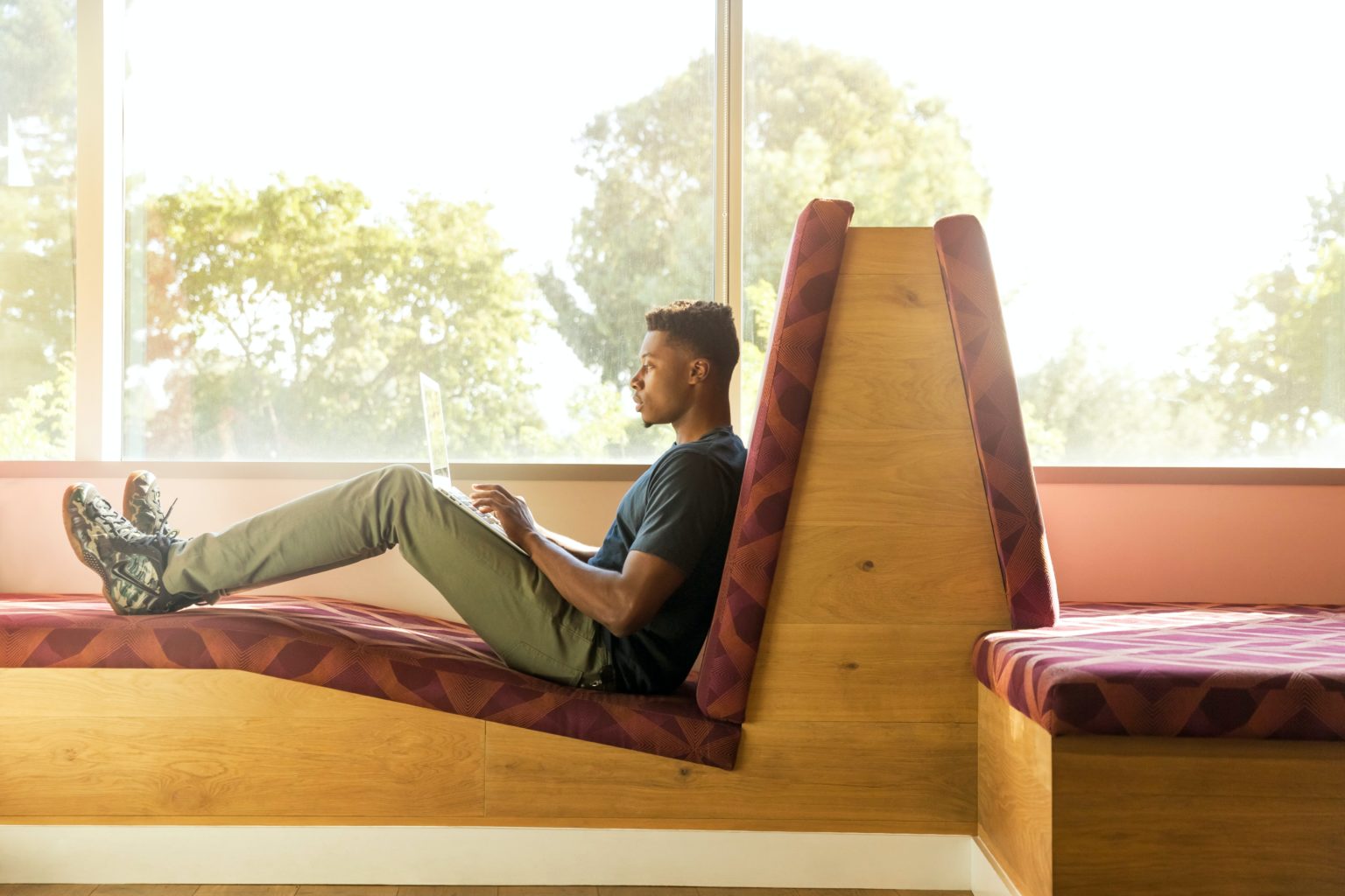 a person sitting on a bench