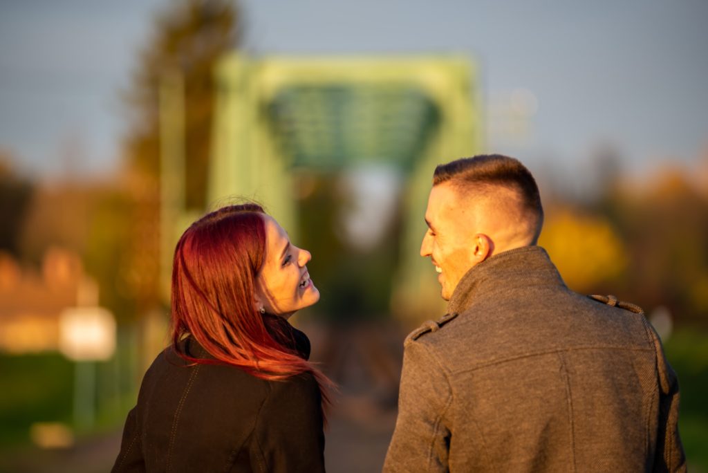 a man and woman kissing