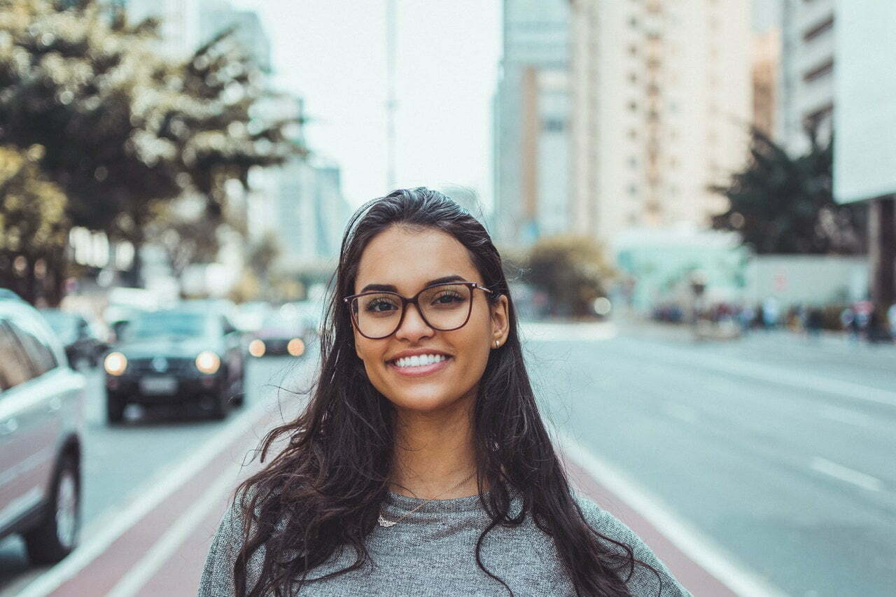 a woman smiling for the camera