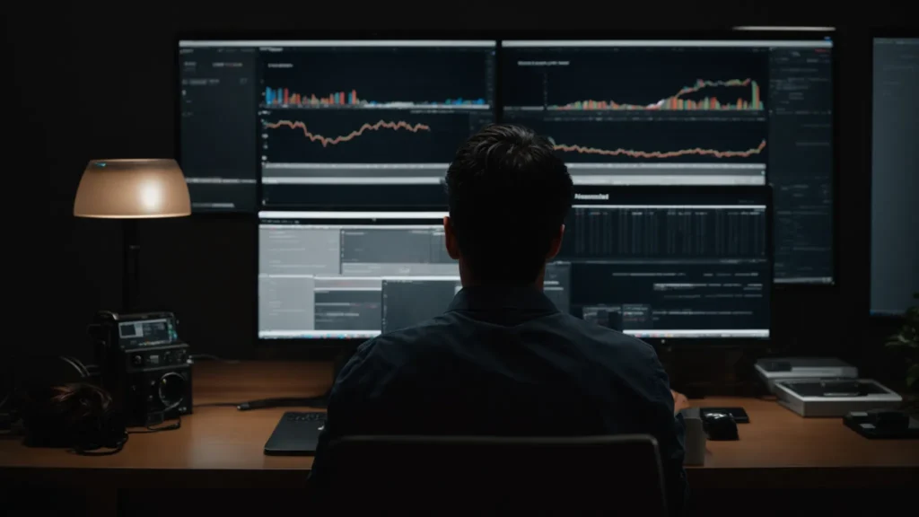 a person is sitting at a desk comparing different internet bundles on a computer screen.