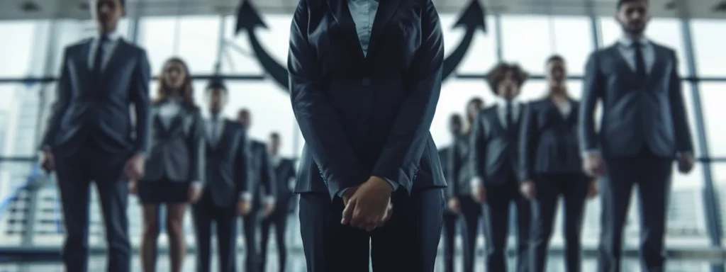 a group of professionals in business attire demonstrating safety procedures with an anchor symbol in the background.
